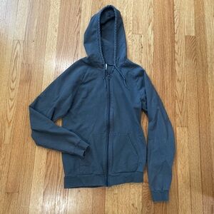 American Apparel Gray Sweatshirt - Zip up Hoodie- Medium - EUC